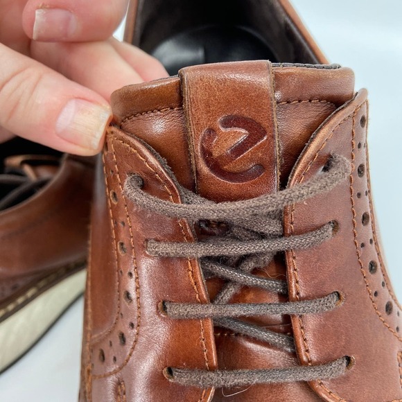 ECCO Phorene Derby Oxford Brown Leather Made in Portugal Loafer Shoe Men's 9 - Picture 10 of 15
